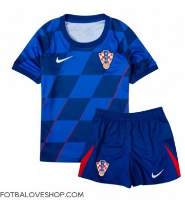 Chorvatsko Dětské Venkovní Dres ME 2024 Krátký Rukáv (+ trenýrky)